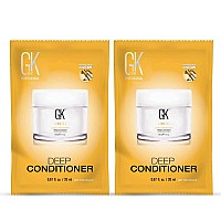 Gk Hair Global Keratin Deep Conditioner Masque Pack Of 2 067 Fl Oz20Ml Intense Hydrating Repair Treatment Mask For Dry Damag