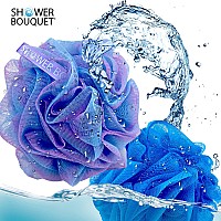 Shower Bouquet Loofah Bathsponge Swirldeepsetxl75G Extra Large 4 Pack Soft Mesh Net Luffa Loofa Loufa Puff Exfoliating B