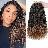 Passion Twist Hair 14 Inch 8 Packs Passion Twist Braiding Hair Water Wave Crochet Braids Hair Extensions Bohemian Braids Passion