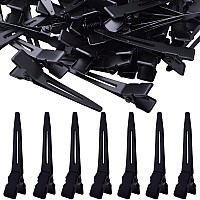 100Pcs Black Single Prong Curl Clips Sectioning Clips Metal Alligator Hair Pins Styling Clips For Women Men Girls Hair Extension