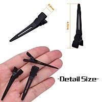 100Pcs Black Single Prong Curl Clips Sectioning Clips Metal Alligator Hair Pins Styling Clips For Women Men Girls Hair Extension