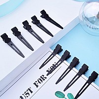 100Pcs Black Single Prong Curl Clips Sectioning Clips Metal Alligator Hair Pins Styling Clips For Women Men Girls Hair Extension