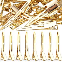 50Pcs Golden Single Prong Curl Clips Alloy Alligator Hair Pins Clips Sectioning Hair Clips For Hair Extensions Styling Haircut C