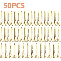 50Pcs Golden Single Prong Curl Clips Alloy Alligator Hair Pins Clips Sectioning Hair Clips For Hair Extensions Styling Haircut C