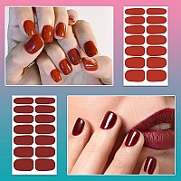 Silpecwee 224 Pieces 16 Sheets Nail Polish Strips Solid Color Adhesive Nail Polish Stickers Nail Wraps For Women Nail Art Decals