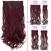 Burgundy Hair Extension,Clip Hair Extensions 18