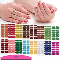 Silpecwee 224 Pieces 16 Sheets Nail Polish Strips For Women Nail Polish Stickers Glitter Nail Wraps Adhesive Nail Decals With Na