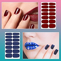 Silpecwee 224 Pieces 16 Sheets Nail Polish Stickers Full Nail Wraps Nail Polish Strips For Women Solid Color Nail Strips Self Ad