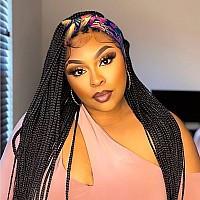 Box Braid Wigs For Black Women Braided Wigs Braided Headband Wigs For Black Women Faux Locs Wig Braided Ponytail Braids Wigs For