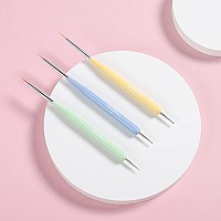 Nail Art Brushes, TEOYALL Nail Design Painting Brushes Builder Gel Brush Nail Dotting Tools Nail Fine Liner Brushes