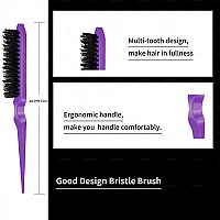 3 Pieces Styling Comb Set For Women Teasing Brush Rat Tail Comb Edge Brush For Slicking And Combing Hair Purple