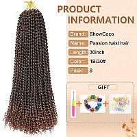 8 Packs Passion Twist Hair 30 Inch Passion Twist Crochet Hair For Black Women Water Wave Crochet Braiding Hair Extensions 30 In