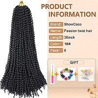 Passion Twist Hair 36 Inch 8Pcs Water Wave Passion Twist Crochet Hair Extensions Long Bohemian Hair Braiding Passion Twist Brai