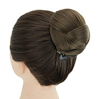 Imissu Braided Chignon Dancer Hair Donut Hairpieces Scrunchie Claw Hair Bun Updo For Wedding Party (M5 Mix Brown)