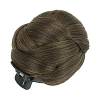 Imissu Braided Chignon Dancer Hair Donut Hairpieces Scrunchie Claw Hair Bun Updo For Wedding Party (M5 Mix Brown)