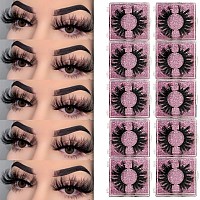 25Mm Mink Eyelashes Wholesale Ninglash 10 Pack False Eyelashes Dramatic Real Mink Eyelashes Thick Handmade Full Strip Lashes