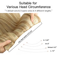 Hotbanana Wire Hair Extensions 12 Inch 70G Light Blonde Highlighted Golden Blonde Fish Line Hair Extensions Real Human Hair Stra