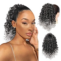 Drawstring Ponytail Afro Kinky Curly Ponytails For Black Women Peacoco 14 Inch African American Ponytail Extensions Synthetic H