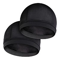 Molain 2Pcs Wave Cap For Men Silky Stocking Caps For 360 540 720 Waves Satin Silk Durag Good Compression Wave Caps Shower Cap Ba