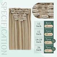 Fshine Hair Extensions Clip In Human Hair Highlight Ash Blonde And Golden Blonde Remy Clip In Human Hair Extensions Thick Seamle