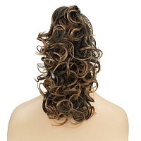 Imissu Messy Curly Hair Short Claw Ponytail Hair Extensions Pony Tail Clip In Hairpieces (Black Ombre Copper)