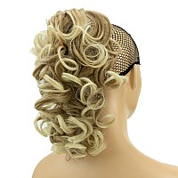 Imissu Messy Curly Hair Short Claw Ponytail Hair Extensions Pony Tail Clip In Hairpieces (Honey Dirty Blonde)