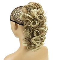 Imissu Messy Curly Hair Short Claw Ponytail Hair Extensions Pony Tail Clip In Hairpieces (Honey Dirty Blonde)