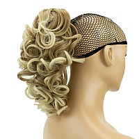 Imissu Messy Curly Hair Short Claw Ponytail Hair Extensions Pony Tail Clip In Hairpieces (Honey Dirty Blonde)