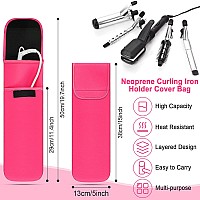 Shappy 2 Pieces Flat Iron Case Heat Resistant Travel Bag Curling Iron Organizers And Storage Neoprene Straightener Holder And Si