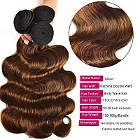 Unice Brown Highlight Body Wave Human Hair 3 Bundles With 4X4 Lace Closure Brazilian Remy Hair Ombre Human Hair Wavy Weaves Fb3