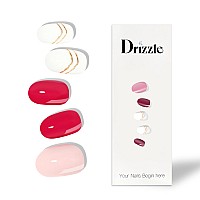 Drizzle Semi Cured Gel Nail Strips Real Nail Polish Art Stickers Uvled Light Required Glossy Solid Color Full Nail Wraps