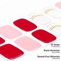 Drizzle Semi Cured Gel Nail Strips Real Nail Polish Art Stickers Uvled Light Required Glossy Solid Color Full Nail Wraps