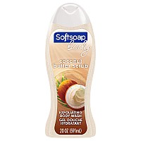 Softsoap Body Wash Exfoliating Scrub, Coconut Butter Scent, 20 Oz Bottle