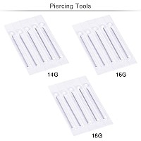 Jiesibao 76Pcs Clear Piercing Kit Retainer14G 16G 18G Piercing Needles For Nose Septum Flexible Bioflex Plastic Cartilage Helix