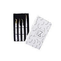 M Lash Tweezers For Eyelash Extensions Set Of 4 Professional Lash Extension Tweezers Fiber Tip Japanese Steel Diamond Gr