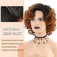 Sevencolors Short Curly Wigs For Black Women Ombre Blonde Curly Hair Wigs Natural Looking Short Afro Curly Bob Wigs Synthetic Bl