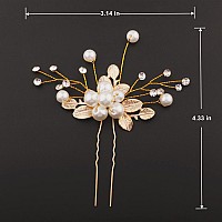 La Jolie Jasmin 4 Pcs Hair Pins Floral Hair Clip Bridal Accessories For Women And Girls Pearl Wedding Flower Hair Accessories