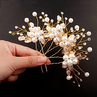 La Jolie Jasmin 4 Pcs Hair Pins Floral Hair Clip Bridal Accessories For Women And Girls Pearl Wedding Flower Hair Accessories