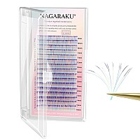 Nagaraku Easy Fan Volume Eyelash Extensions Ombre Particolor Purple Color Lashes Supplies 007Mm D Curl Mix Tray 915Mm Rapid B