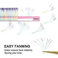 Nagaraku Easy Fan Volume Eyelash Extensions Ombre Particolor Purple Color Lashes Supplies 007Mm D Curl Mix Tray 915Mm Rapid B