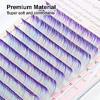 Nagaraku Easy Fan Volume Eyelash Extensions Ombre Particolor Purple Color Lashes Supplies 007Mm D Curl Mix Tray 915Mm Rapid B