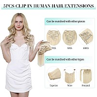 Doores Hair Extensions Clip In Human Hair 5Pcs 75G 14 Inch Balayage Ash Blonde To Golden Blonde And Platinum Blonde Remy Clip I