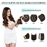 Doores Hair Extensions Clip In 5Pcs 75G 16 Inch Natural Black Clip In Human Hair Extensions Real Natural Hair Extensions Straig