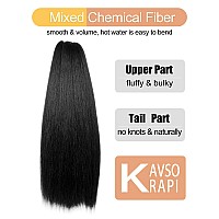 Kavsorapi Braiding Hair 30 Inch Pre Stretched Hair Color 1 Long Straight Crochet Braids Yaki Synthetic Hair 3 Packs 1Jet Blac