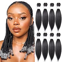 Kavsorapi Braiding Hair 16 Inch Pre Stretched Hair Color 2 Short Straight Crochet Braids Yaki Texture Synthetic Hair 8 Packs 2