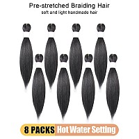 Kavsorapi Braiding Hair 16 Inch Pre Stretched Hair Color 2 Short Straight Crochet Braids Yaki Texture Synthetic Hair 8 Packs 2