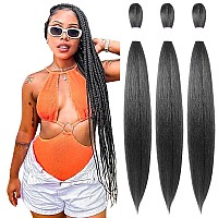 Kavsorapi Braiding Hair 30 Inch Pre Stretched Hair Color 2 Long Straight Crochet Braids Yaki Texture Synthetic Hair 3 Packs 2