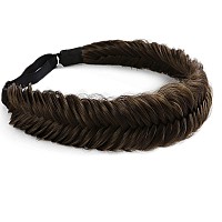 Toecwegr Braid Headband 9 Strands Fluffy Elastic Wide Fishtail Hair Braid Braided Headband Ladies Beauty Accessory Headband Cha