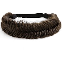 Toecwegr Braid Headband 9 Strands Fluffy Elastic Wide Fishtail Hair Braid Braided Headband Ladies Beauty Accessory Headband Cha