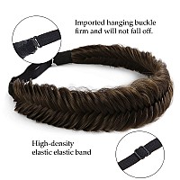 Toecwegr Braid Headband 9 Strands Fluffy Elastic Wide Fishtail Hair Braid Braided Headband Ladies Beauty Accessory Headband Cha